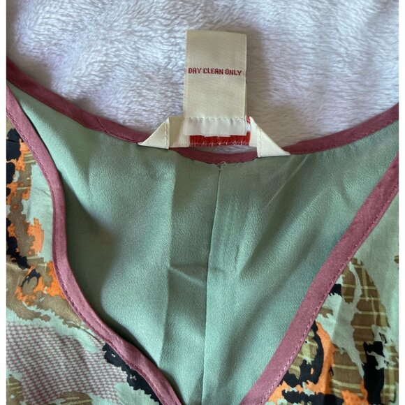 Sundance Womens 100% Silk Floral A-Line Dress Size 6 Multicolor Cap Sleeve Lined - Picture 11 of 14